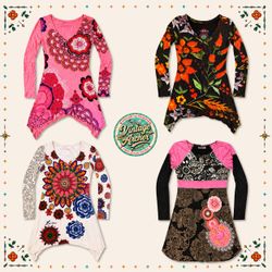 Y2K Desigual Graphic Long Sleeve Blouses..