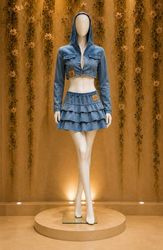 CR1601 Upcycled Denim Co-Ord Set