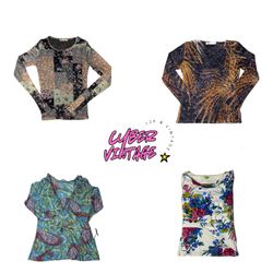 T-shirt à manches longues à motif floral Patchwork..