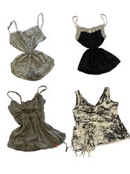 Y2K Olive Green Tiny Floral Print Camisoles-ST-281