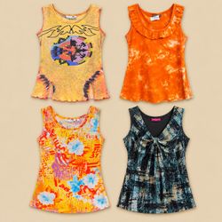 Y2K Funky Abstract Print Tank Tops