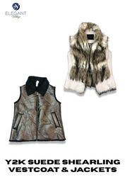 Y2K Suede & Shearling Vestcoat & Jackets - EV2300