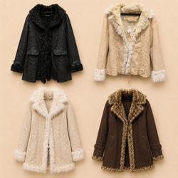 Y2K Faux Shearling Short Afghan Coat Bundle