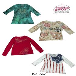 Coole Vintage-inspirierte Y2K-gedruckte Bluse (DS-..