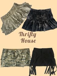 Y2K Camo Cargo Mini Skirts(TH/571)