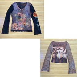 Vintage Y2K Mesh & Patchwork blouse Collection