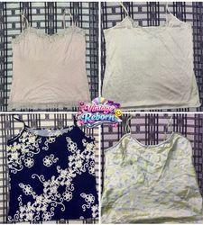 Y2K Vintage Lace Trim & Floral Cami Bundle | VR-34..