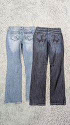 ***Y2K Embroidered Bell Bottom Jeans – Retro Style