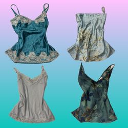 Y2K Teal Whimsical Cami Tops (RS-103)