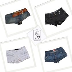 Y2K IT Girl Micro Mini Denim Mix Shorts