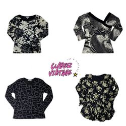Y2K Black printed Tops (MH-079)