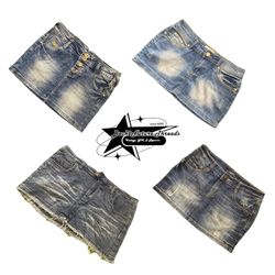 Jupe en jean mini fille époque Paris Hilton Y2k B2..