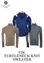 Y2K Turtleneck Knit Sweaters - EV0097
