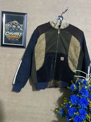 Upcycled Carhartt corduroy hooded jacket 🐒