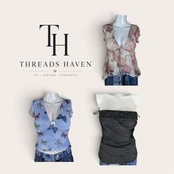 THB0020 Y2K Nylon Printed Blouses – Vintage Pretty..