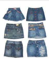 Y2K Denim Mini Skirt Bundle | Vintage Flared, Camo..
