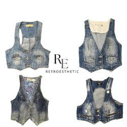 Y2K  Unique Denim waistcoat RE-3780