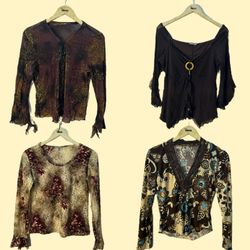 012 Women's Vintage Style Printed Blouses
