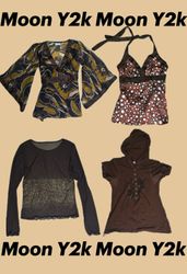 Y2k Chocolate Brown Tops mix