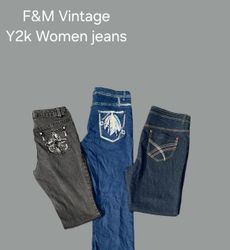 786 Y2k Embellished/Embroidered Bootcut & Flared j..