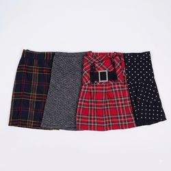 Vintage Y2K Tartan Plaid Layered Ruffle Mini Skirt..