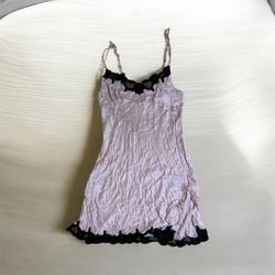 TH503 Vintage 90s Y2K Silk Embroidered Slip Dress ..