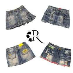 Y2K Cyber Girl Era Denim Mini Skirt RW-2465