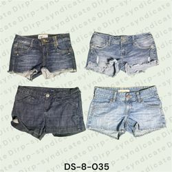 Y2K Denim Mini Shorts – Low Rise Vintage Blue (DS-..