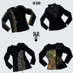 Y2K Black Rave Full Sleeve Tops (AA-1240)