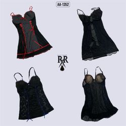 Y2k Black Gothic Babydolls (AA-1352)