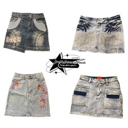 Y2k Paris Hilton Era Girl Denim Mini Skirt B2F-225