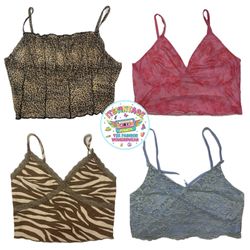 Animal Print & Lace Cami Crop Tops Y2K Edit | VR-4..