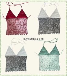 Upcycled Y2K Beaded Backless Top