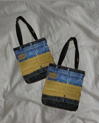 Upcycled Denim Multi-Patch Bag