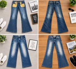 Y2K Vintage Flared Denim Jeans Bundle – Retro Low ..