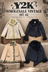 Y2K Vintage Faux Fur Suede Jackets Bundle – Women’..