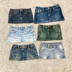 Upcycled Denim Mini Skirts - EVR0342