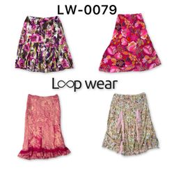 Y2K Pink Floral & Paisley Tiered Midi skirt