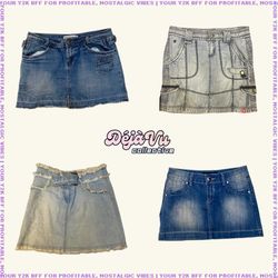Y2K Model Off-Duty Micro Mini Skirts