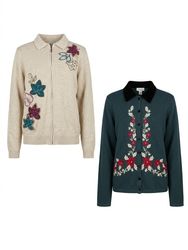 (FV-2942) Cardigans en maille à motif vintage