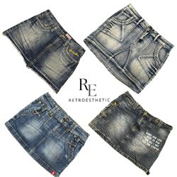 Y2K Paris Hilton Era Girl Denim Mini Skirt RE-3515