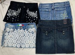 Y2K Denim Mini Skirts (1089)