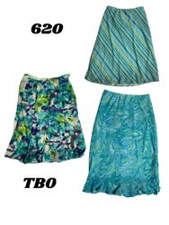 Y2k aqua poly skirt (brand) tanjay, croft& barrow ..