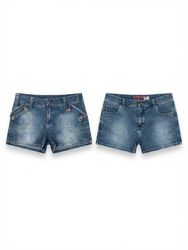 Y2K Denim Shorts Pockets Detail Mix