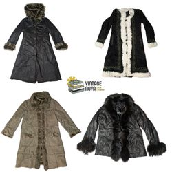 Vintage Afghan Coats Shearling Faux Fur Trim
