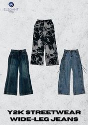 Y2K Streetwear Wide- Leg Jeans - EV2451