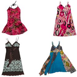 Y2k Sleeveless color full mini dress