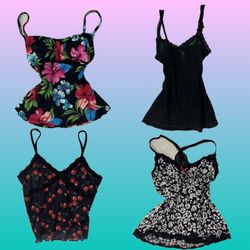 Y2K Black Fairy Grunge Cami Tops (RS-104)