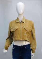 CR2266 Upcycled Carhartt Two-Tone Suede Cropped Ja..