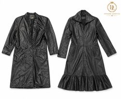 Y2K style leather track coat